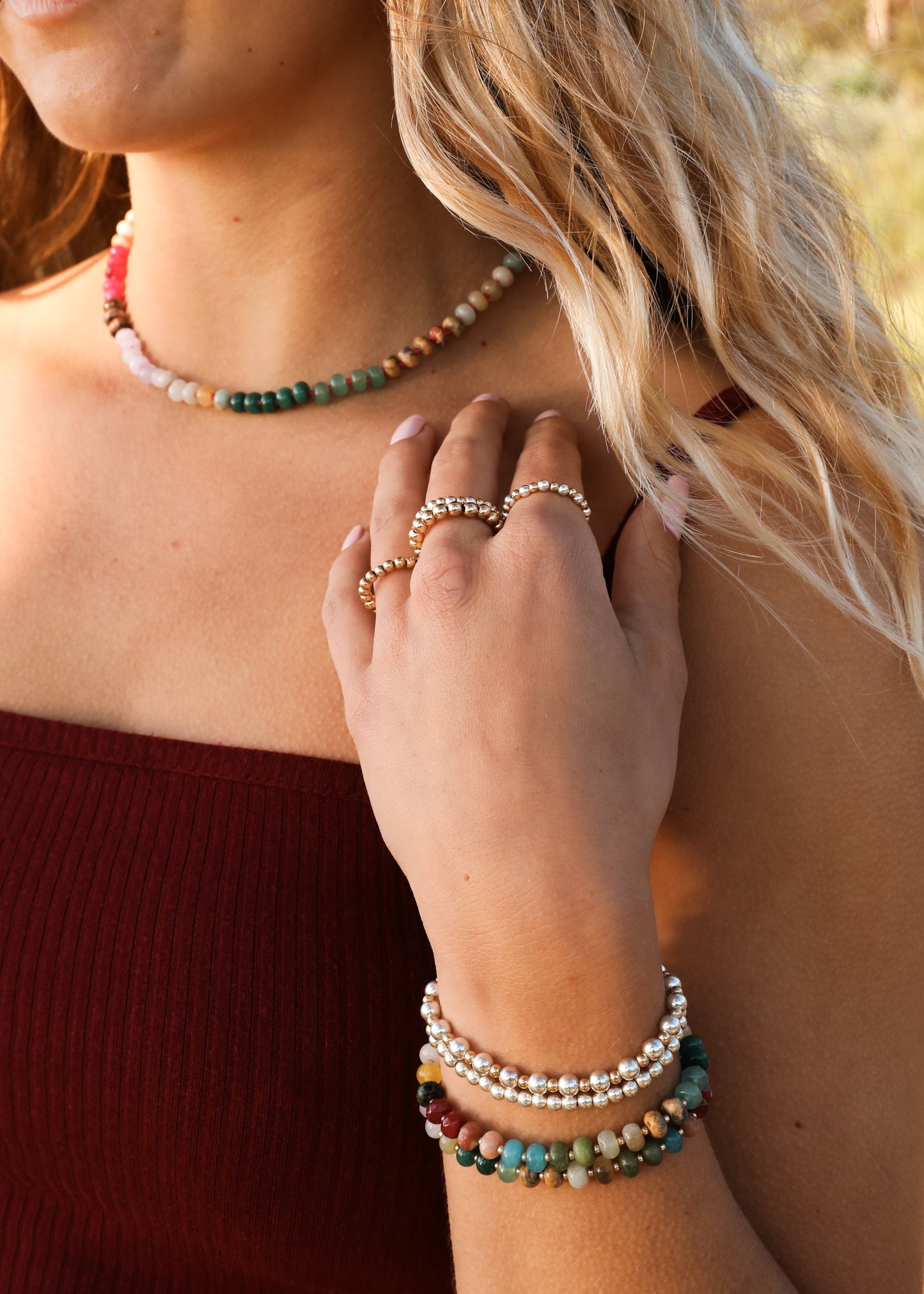 Gold Rush Natural Gemstone Necklace + 14k Gold Filled Toggle