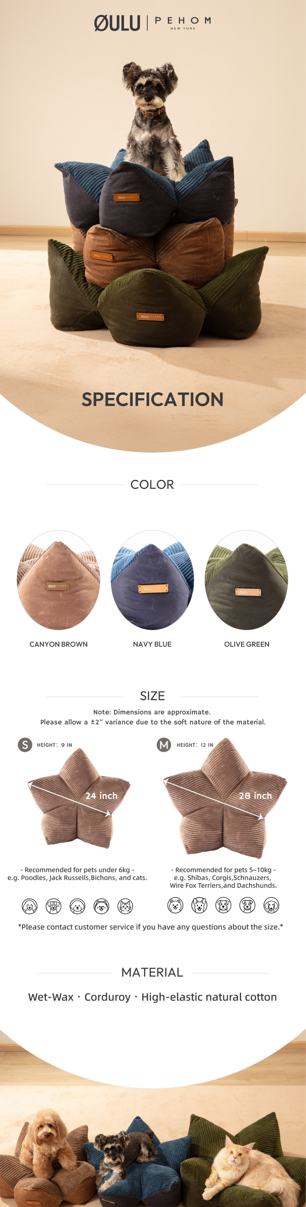 OULU X PEHOM | Cuddle Pet Pillow Bed