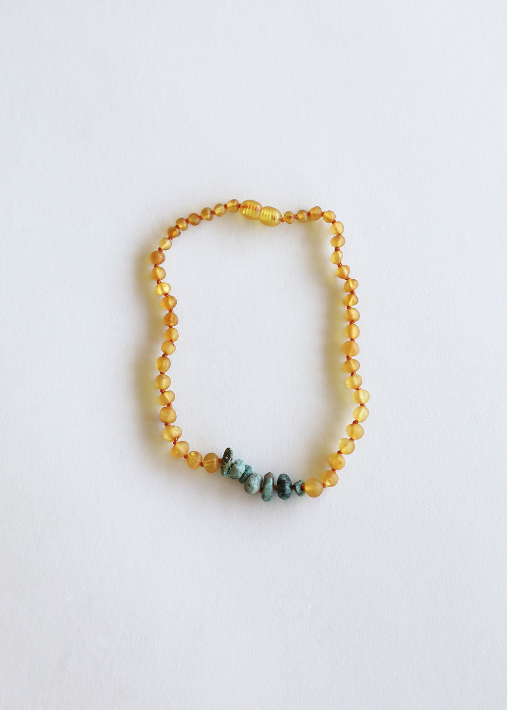 Raw Honey Baltic Amber + Raw Turquoise Jasper Necklace