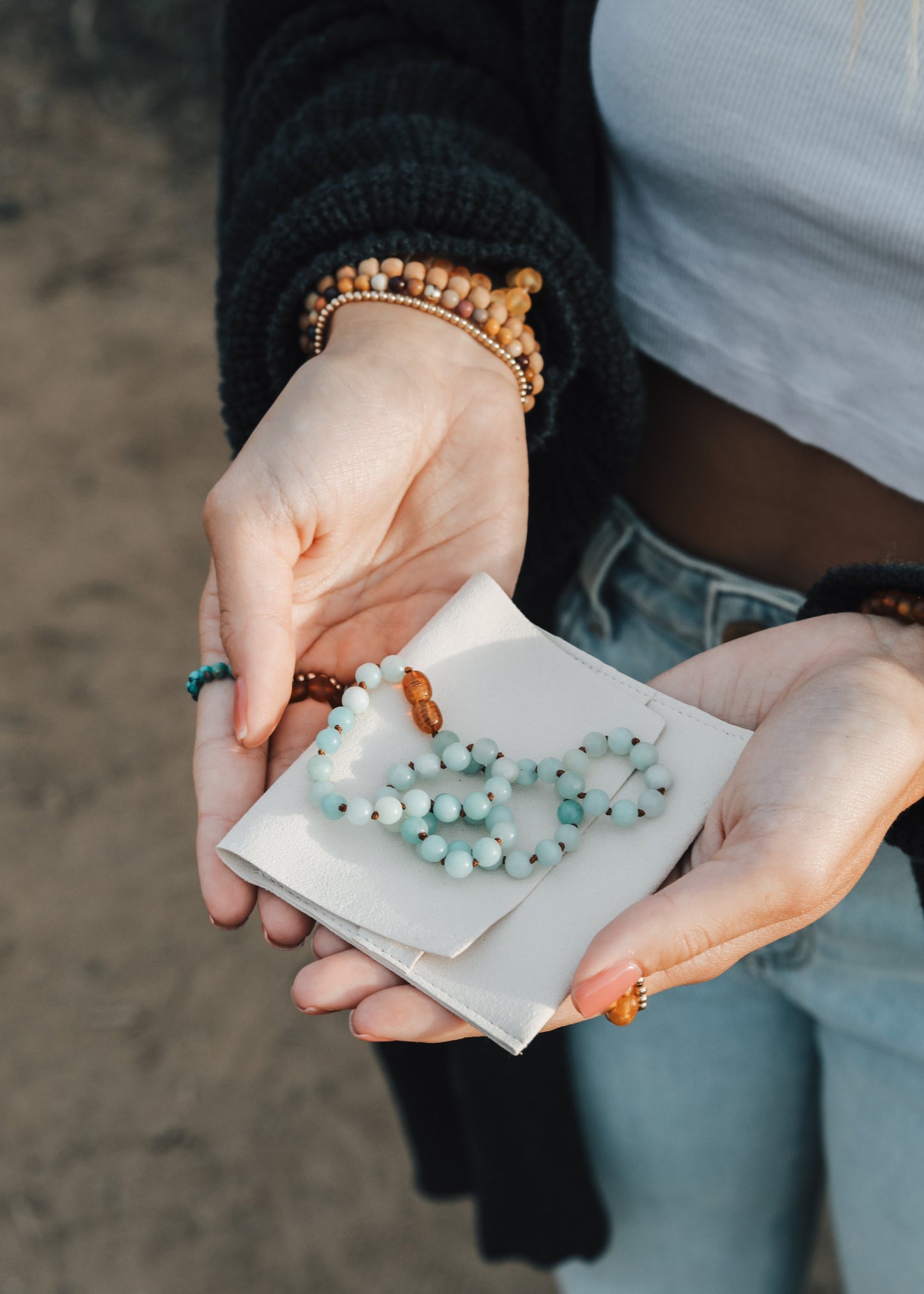 Pure Gemstone + Amazonite Necklace