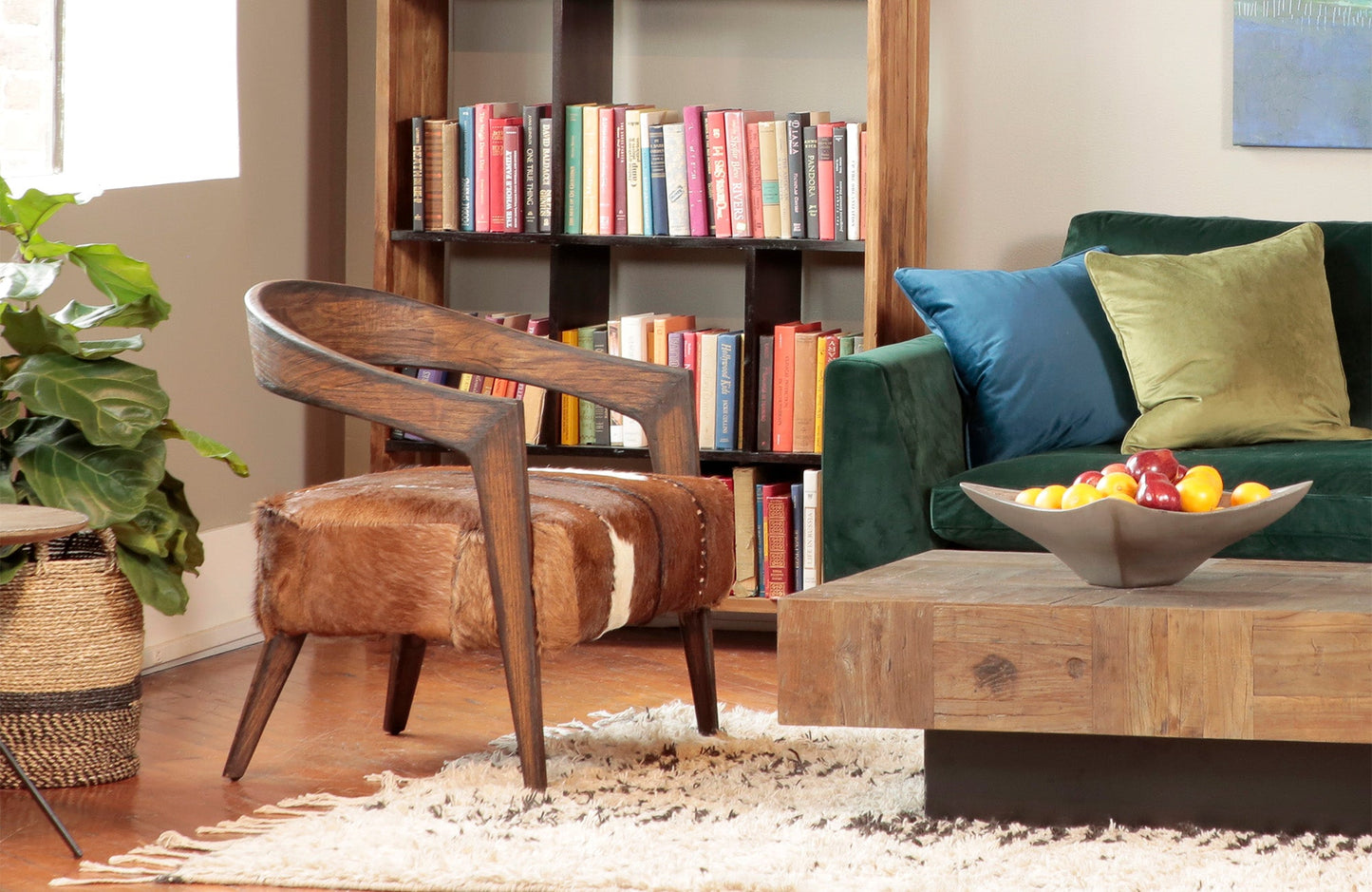 Tamsin Goat Hide & Mindi Wood Accent Chair