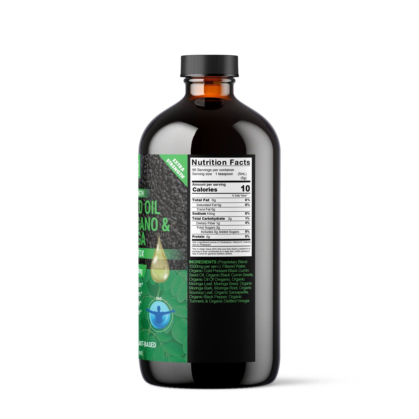 Maximum Strength | Organic Black Seed Oil with Oil of Oregano + Moringa