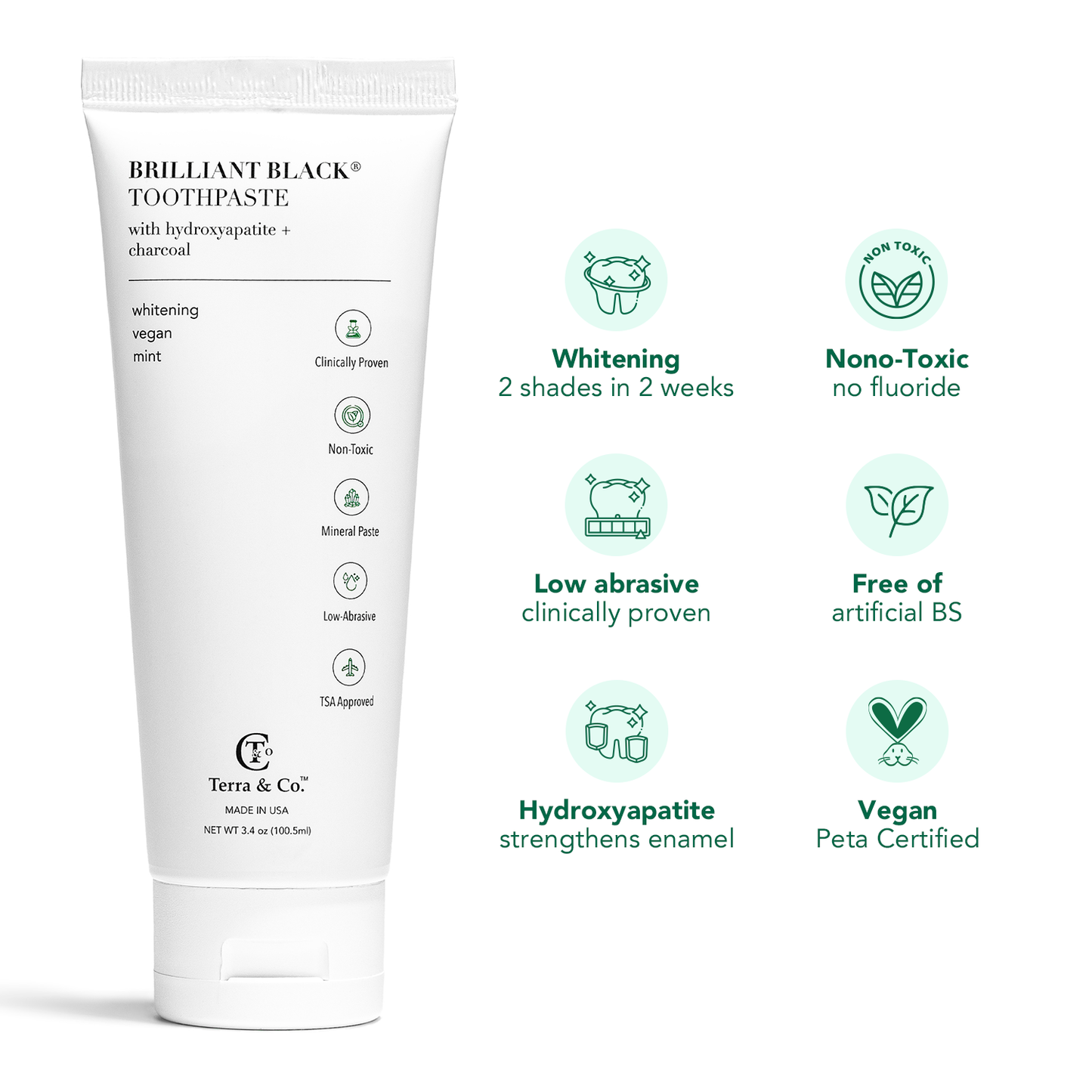 Brilliant Black® Charcoal Whitening Toothpaste with Micro-Hydroxyapatite