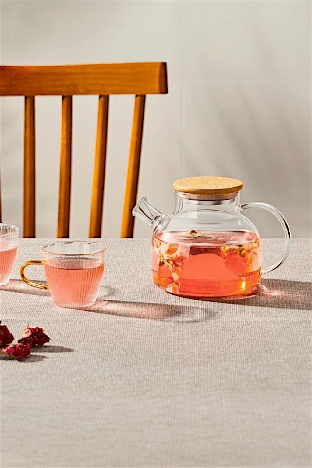 Large Glass Teapot for Loose Leaf Tea with Lid