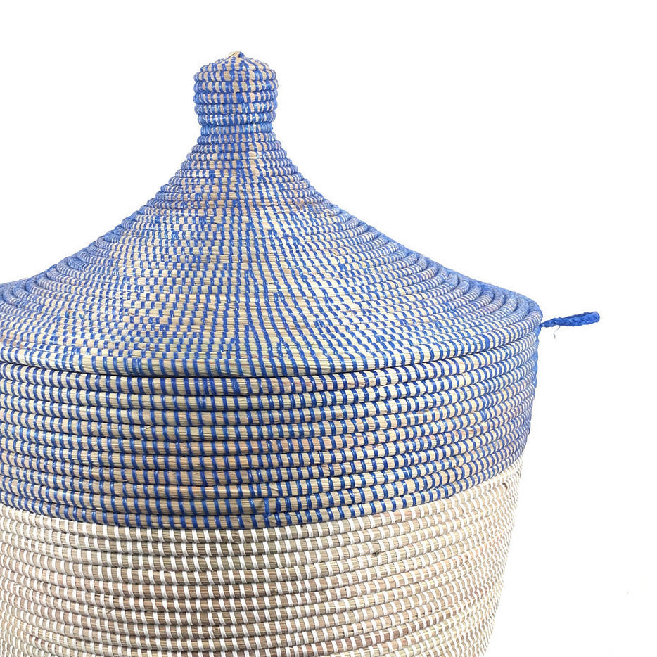 Low Storage Two-Tone Basket | Navy + White