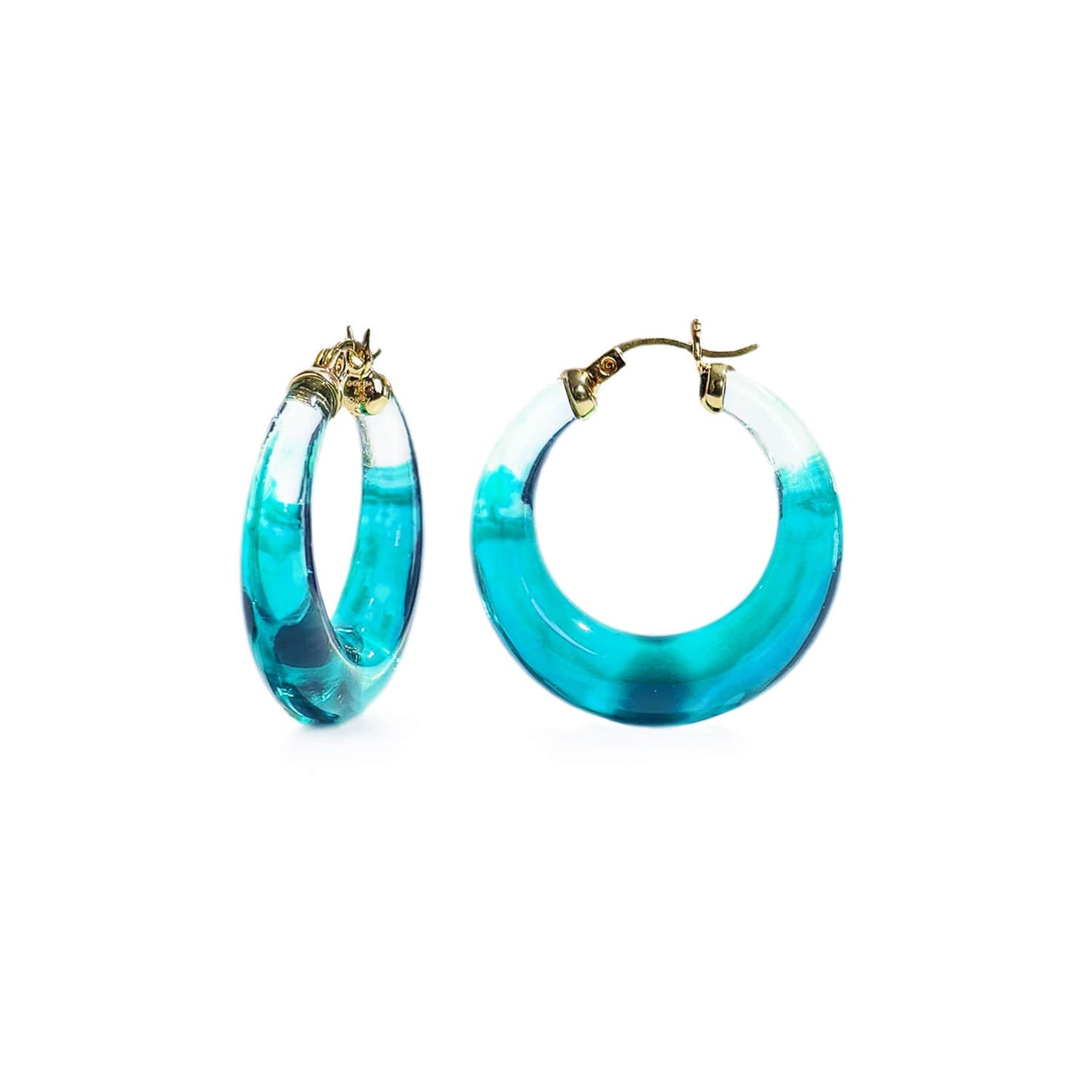 Painted Graduated Lucite Hoop Earrings