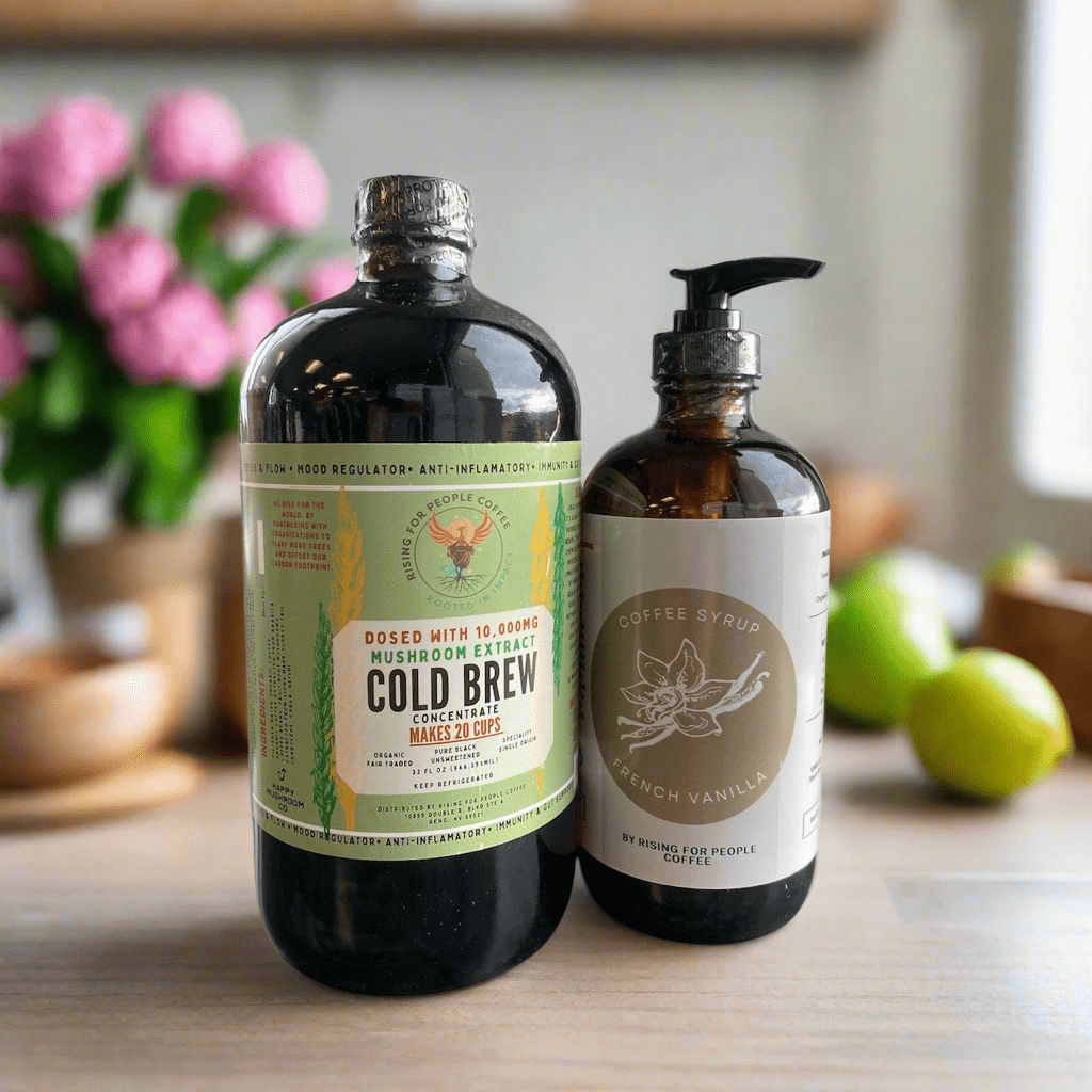 Happy Mushroom Cold Brew & French Vanilla Coffee Syrup