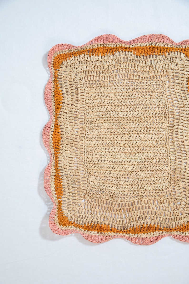 Garden Party placemats with Pink and Orange Edges
