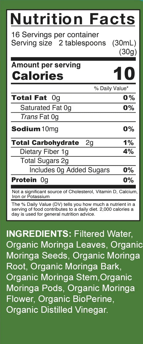 Organic Moringa Liquid Extract | Full Spectrum Superfood Formula