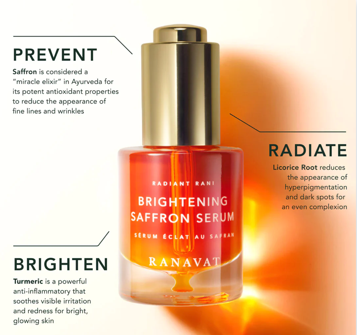 Radiant Rani Saffron Brightening Dark Spot Treatment Serum