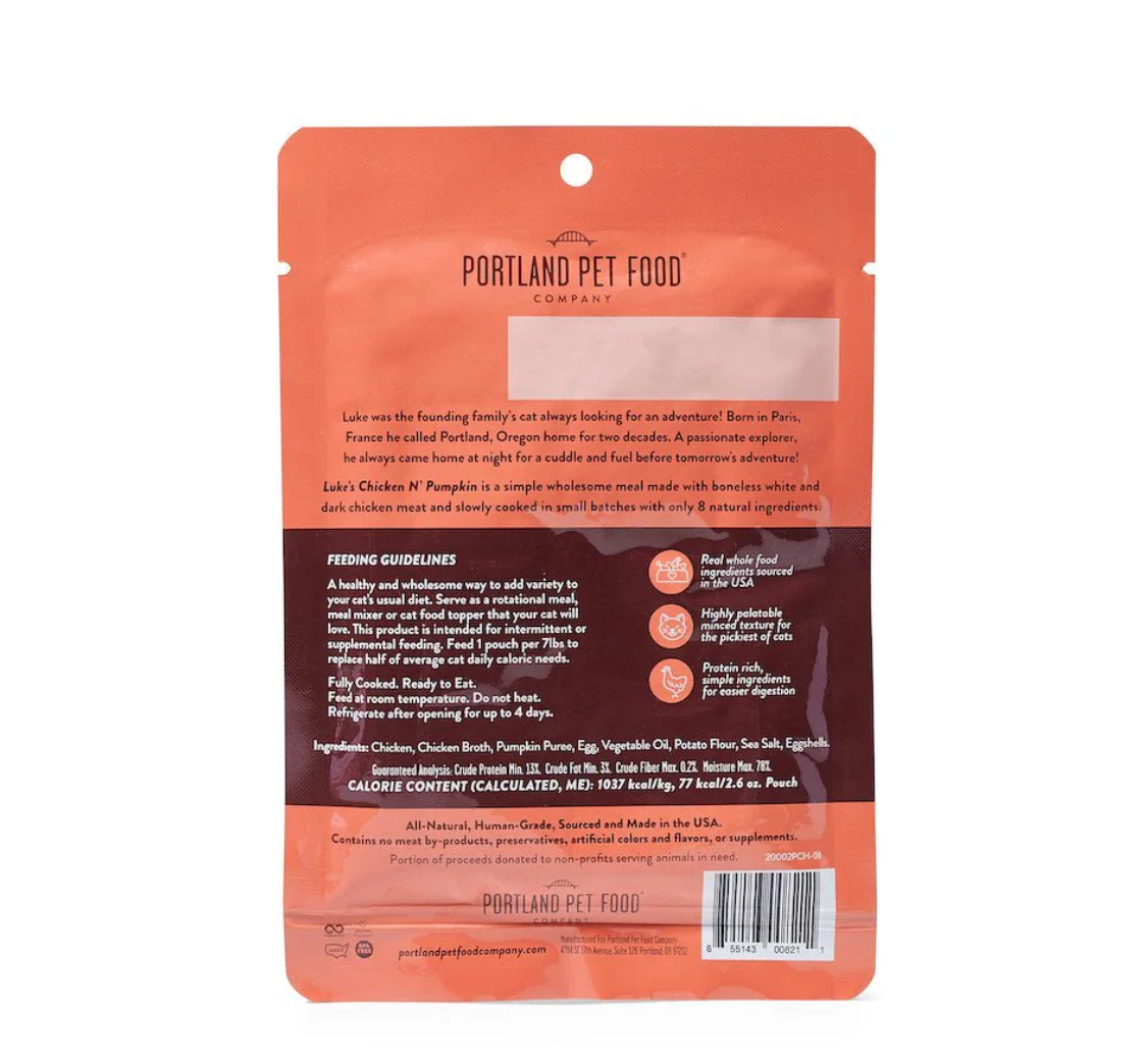 Portland Pet Food Company | Chicken & Pumpkin Cat Food Pouches