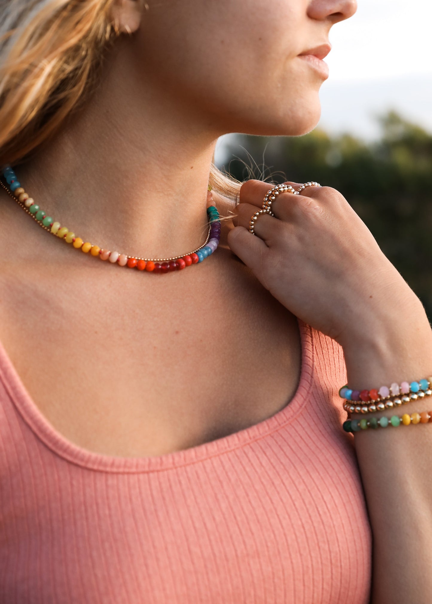 Skyline Gemstone Necklace + 14k Gold Filled Toggle