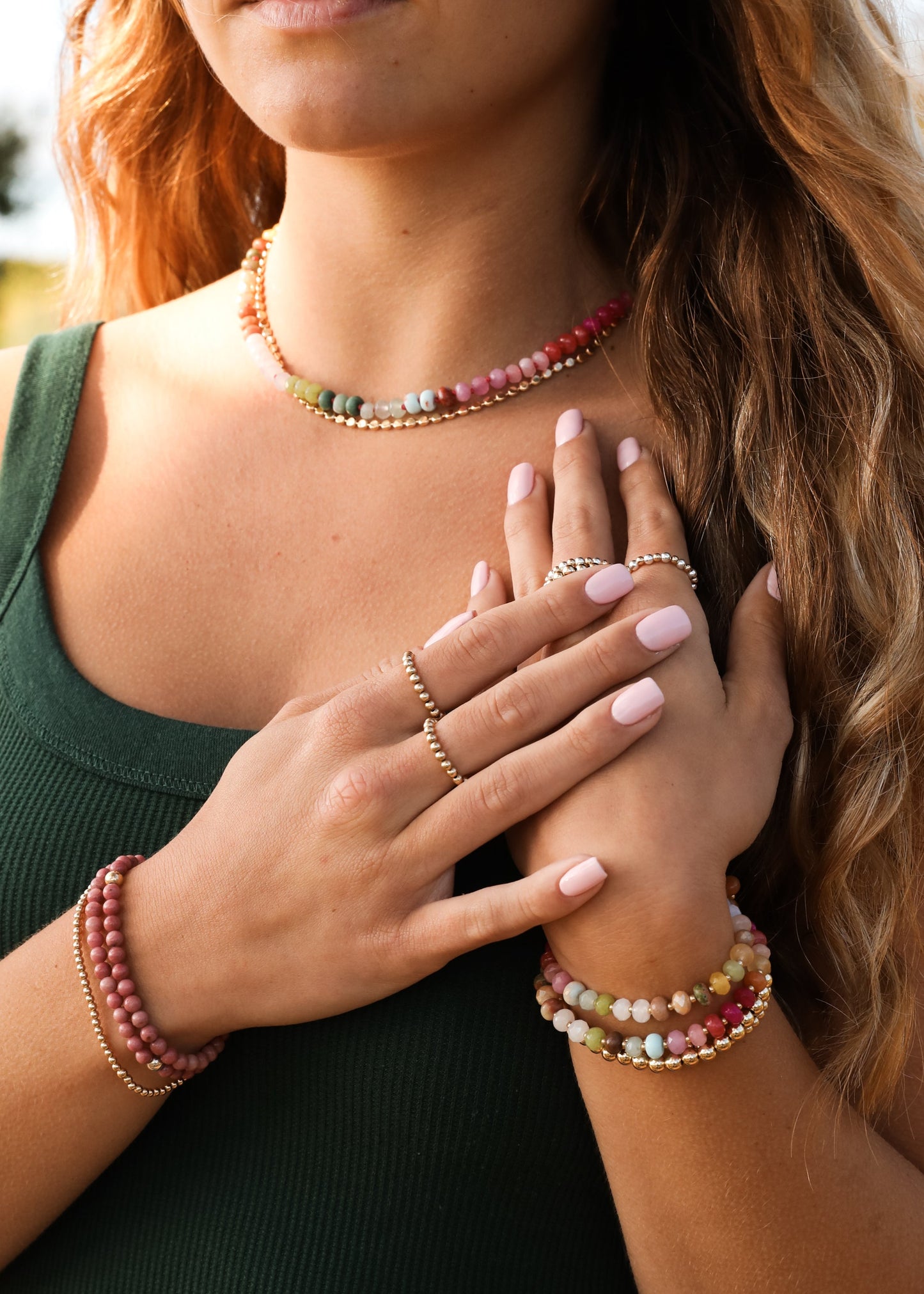Key West Gemstone Necklace + 14k Gold Filled Toggle