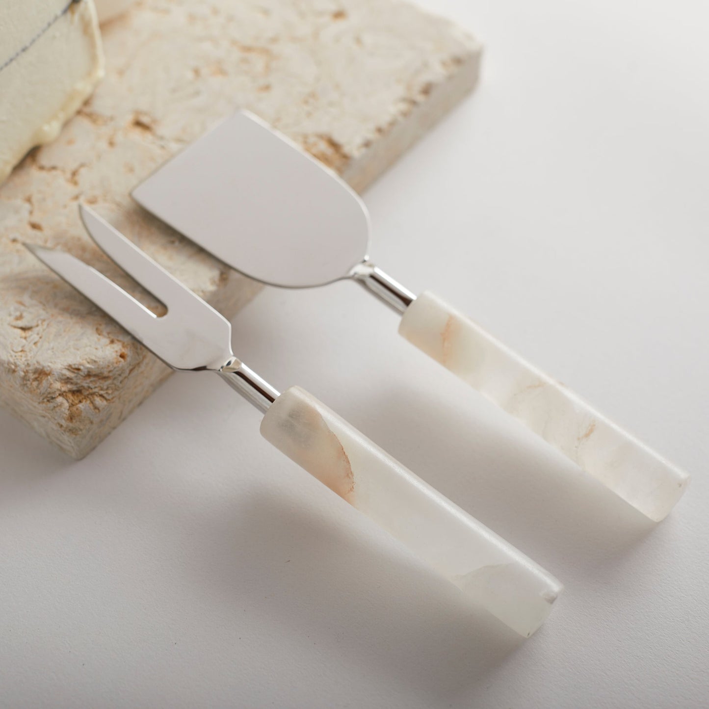 Santo Alabaster Cheese Tools | Set of 2