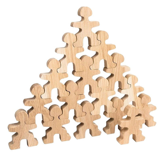 32-Piece Wooden Little Balancing People Stacking Set