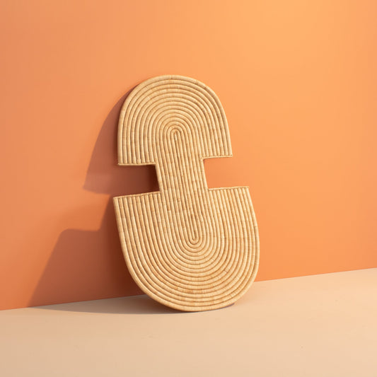 Two Arches Natural Abstract Mask Wall Hanging