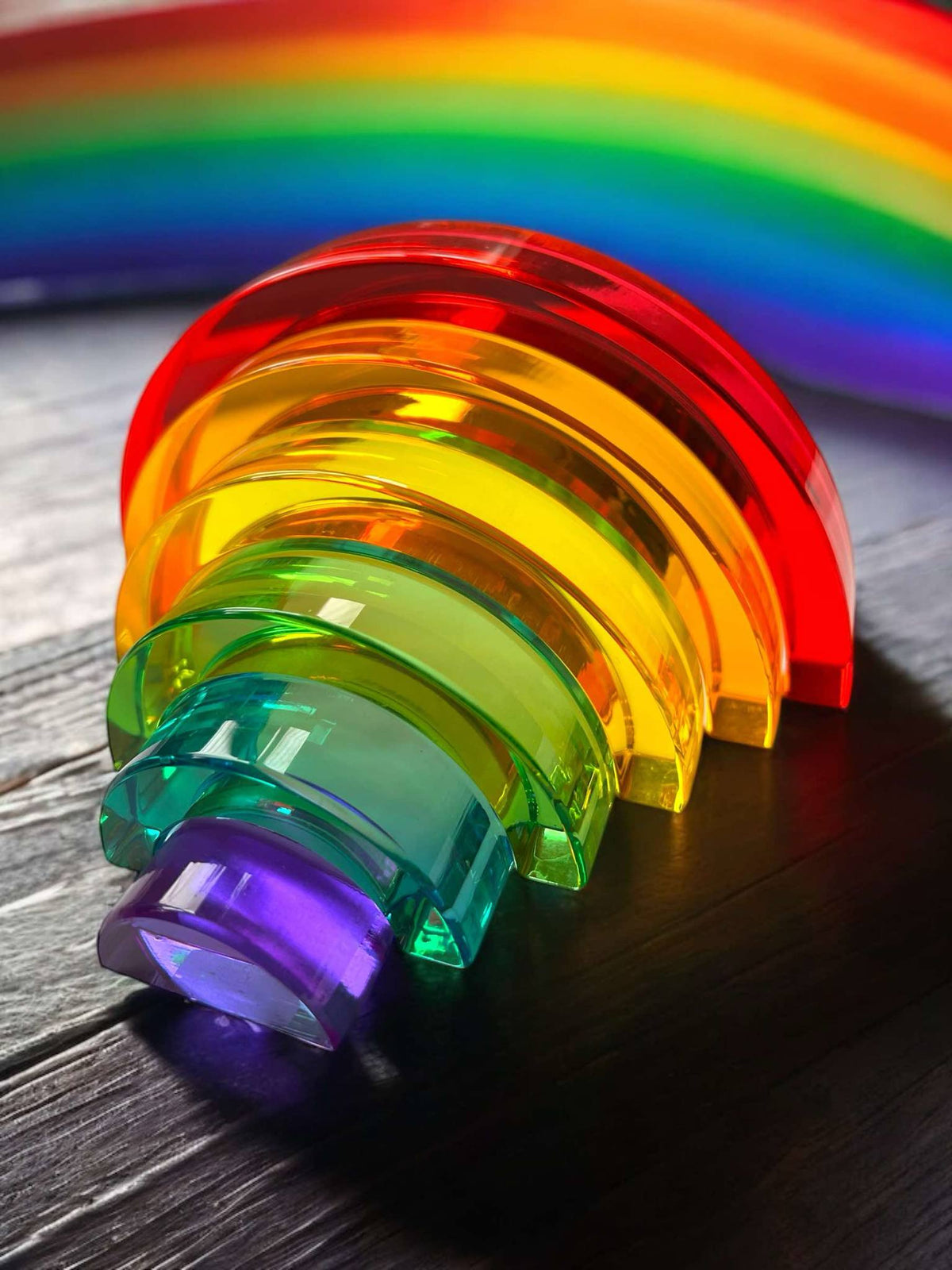 6-Piece Small Crystal Clear Rainbow Lucite Blocks