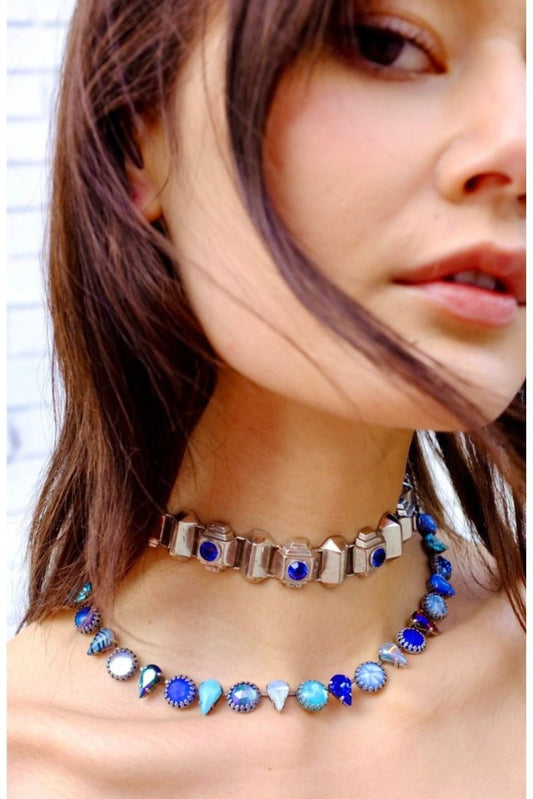 Layering Choker in Ocean | Silver
