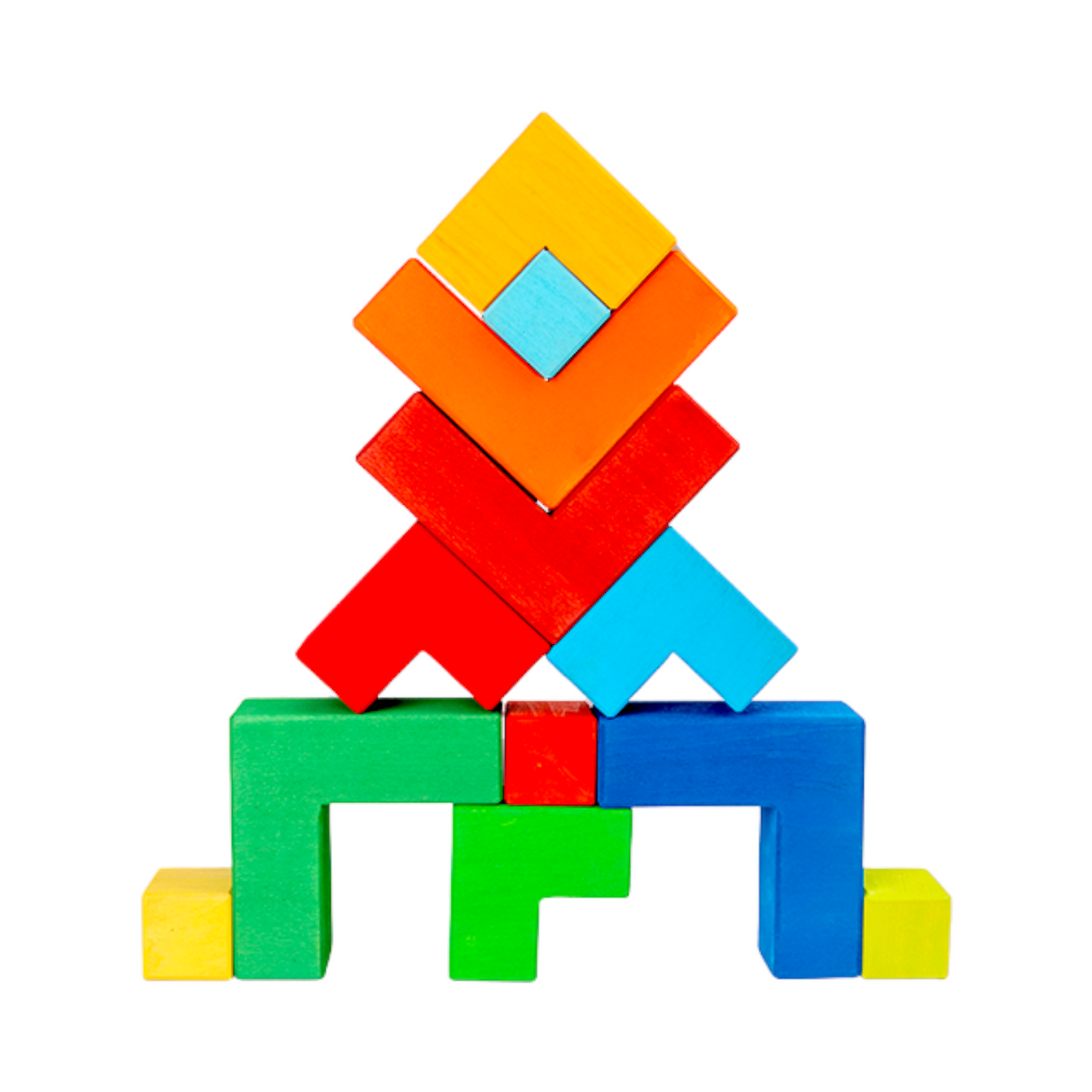 12-Piece Stained Large Rainbow Wooden Puzzle