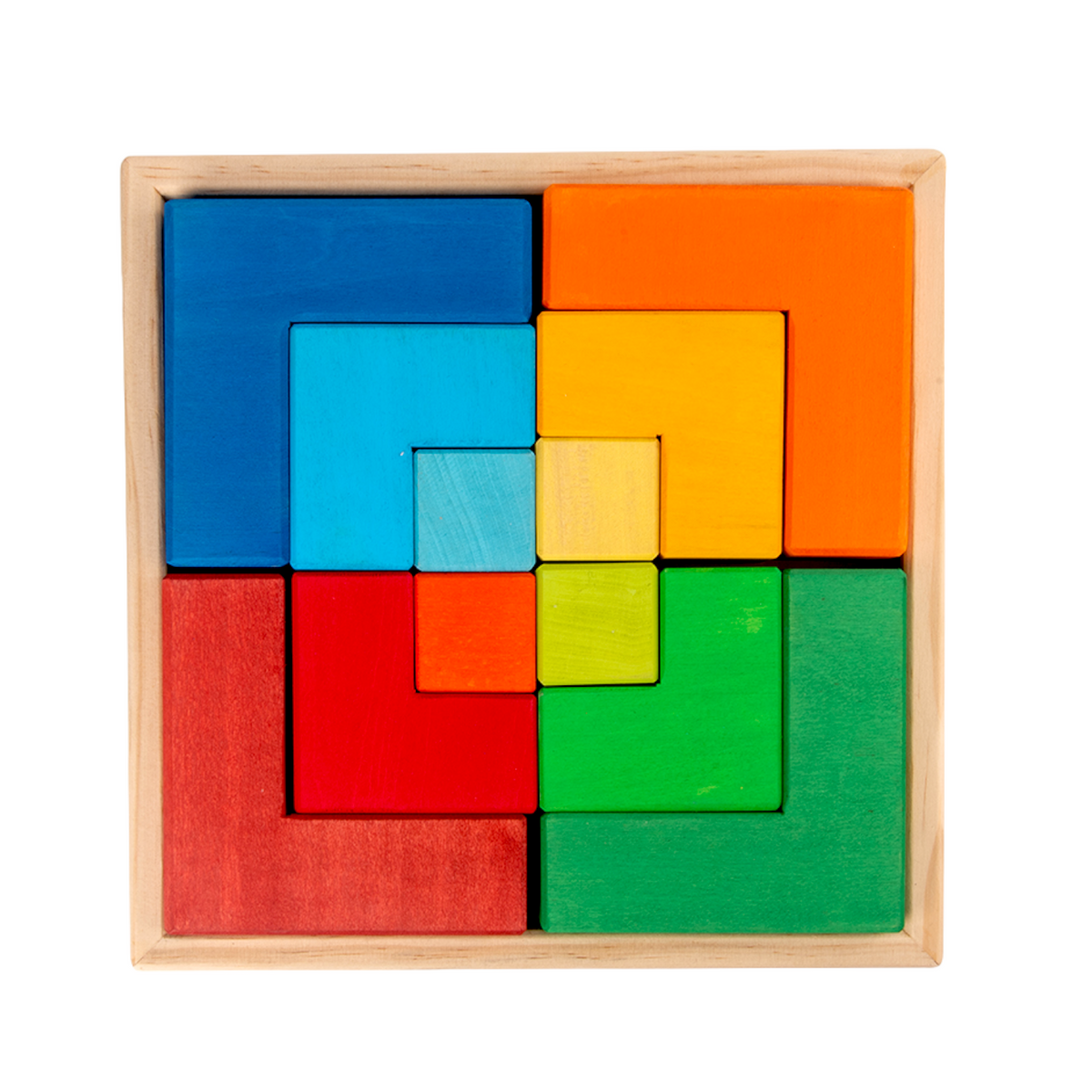 12-Piece Stained Large Rainbow Wooden Puzzle