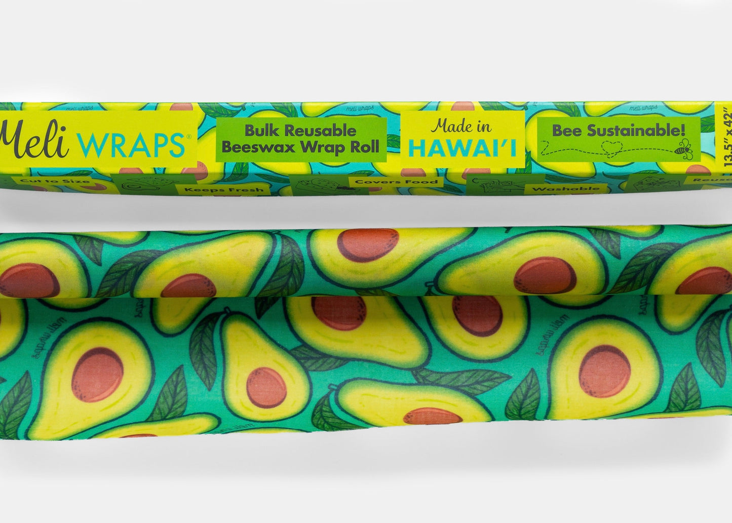 Beeswax Wrap Bulk Roll | Avocado Print