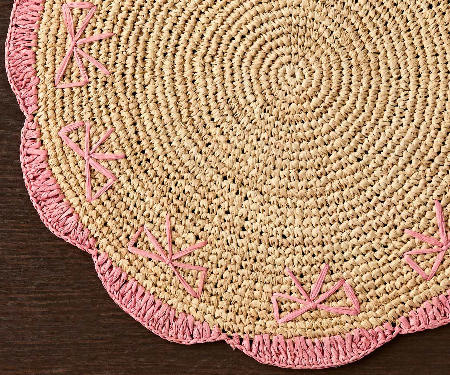 Payton James Handwoven Bow Placemats | Hand-Crocheted Raffia Palm Placemats