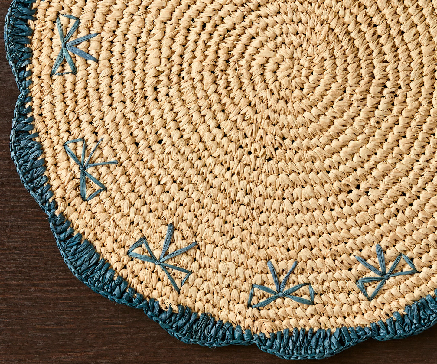 Payton James Handwoven Bow Placemats | Hand-Crocheted Raffia Palm Placemats