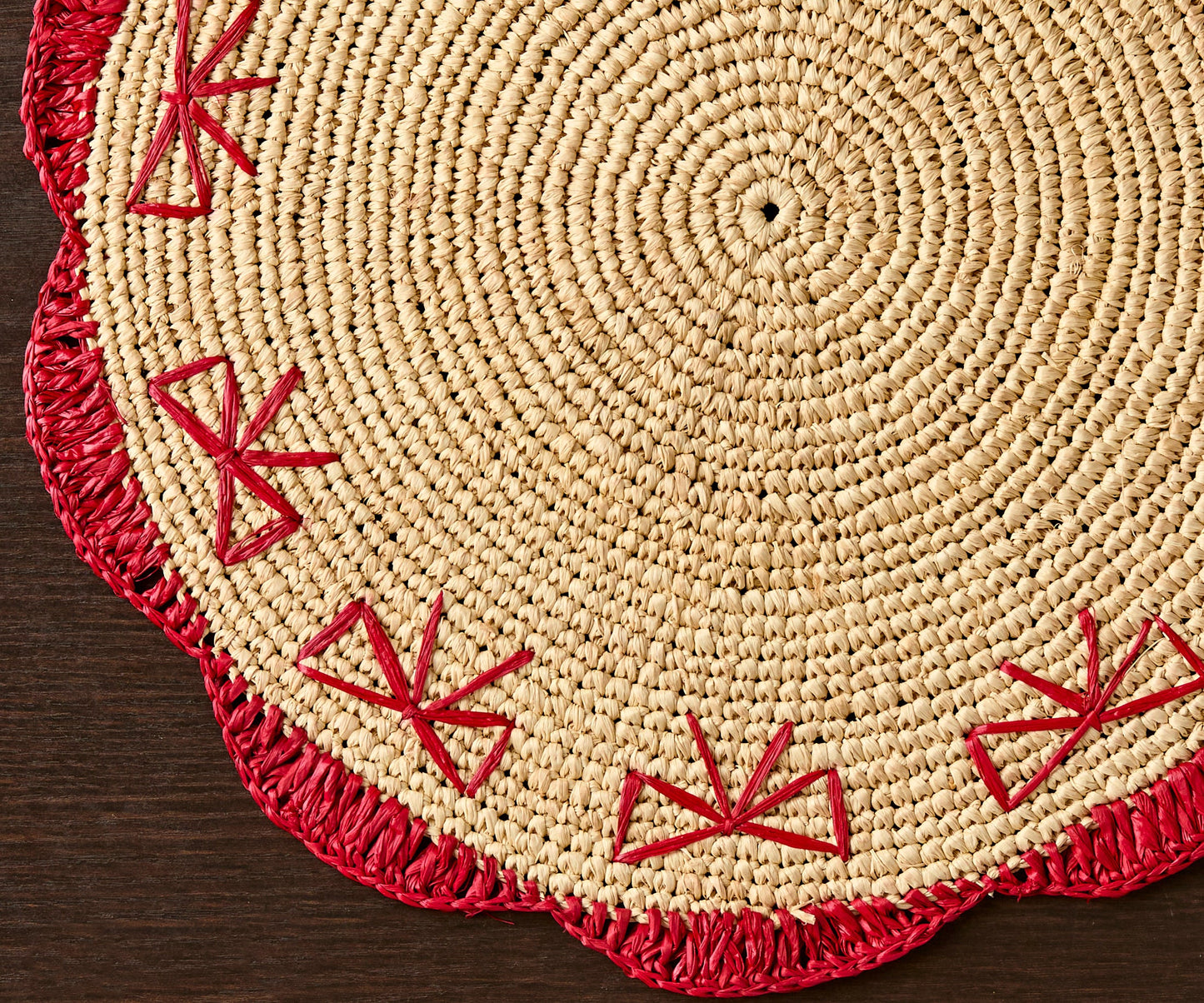 Payton James Handwoven Bow Placemats | Hand-Crocheted Raffia Palm Placemats