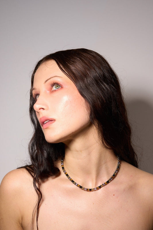 Tennis Necklace in Punk Rocks | Silver