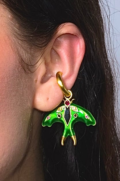 Luna Moth Enamel Ear Cuff | Gold