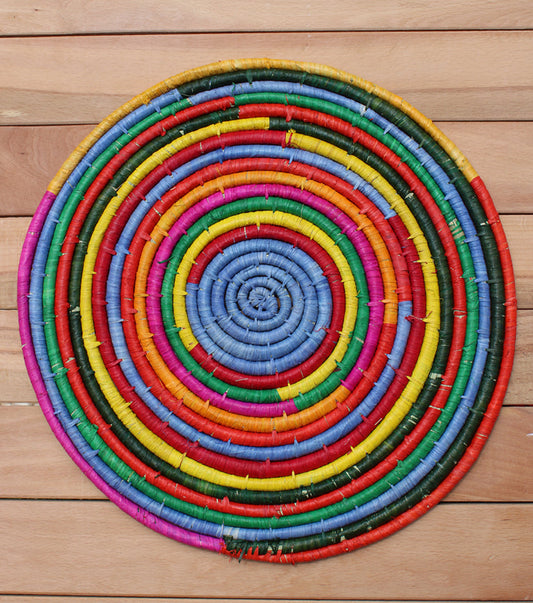 Morocco Placemat | Colorful raffia Woven tabletop