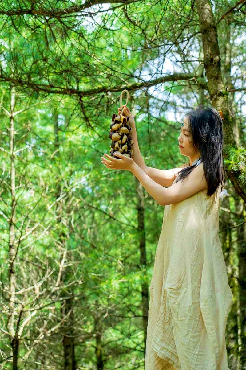 Handmade Entada, Pala Cardamom & Chacha Oleander Seed Shell Hand Bell