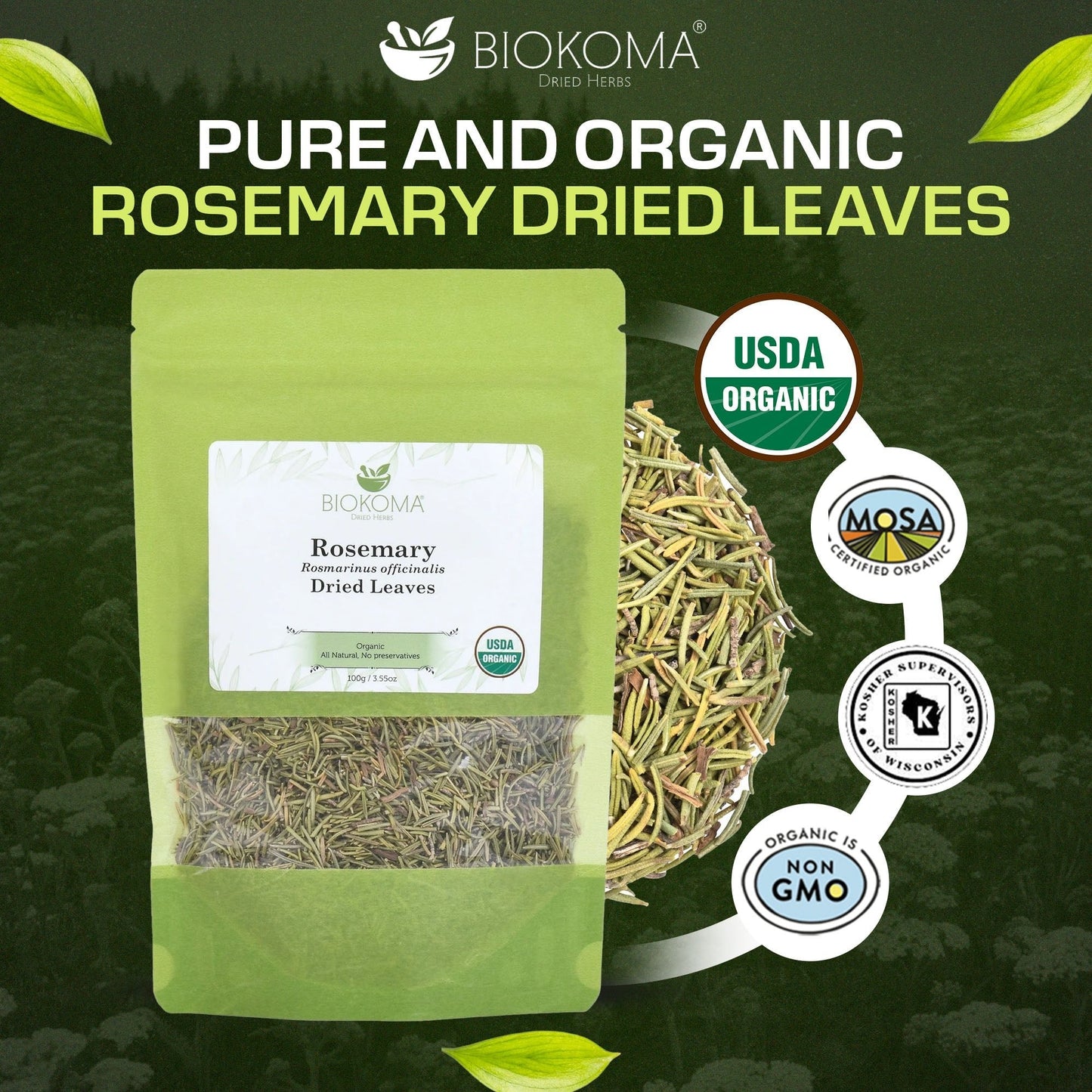 Organic Rosemary | Premium Loose Leaf Dried Leaves