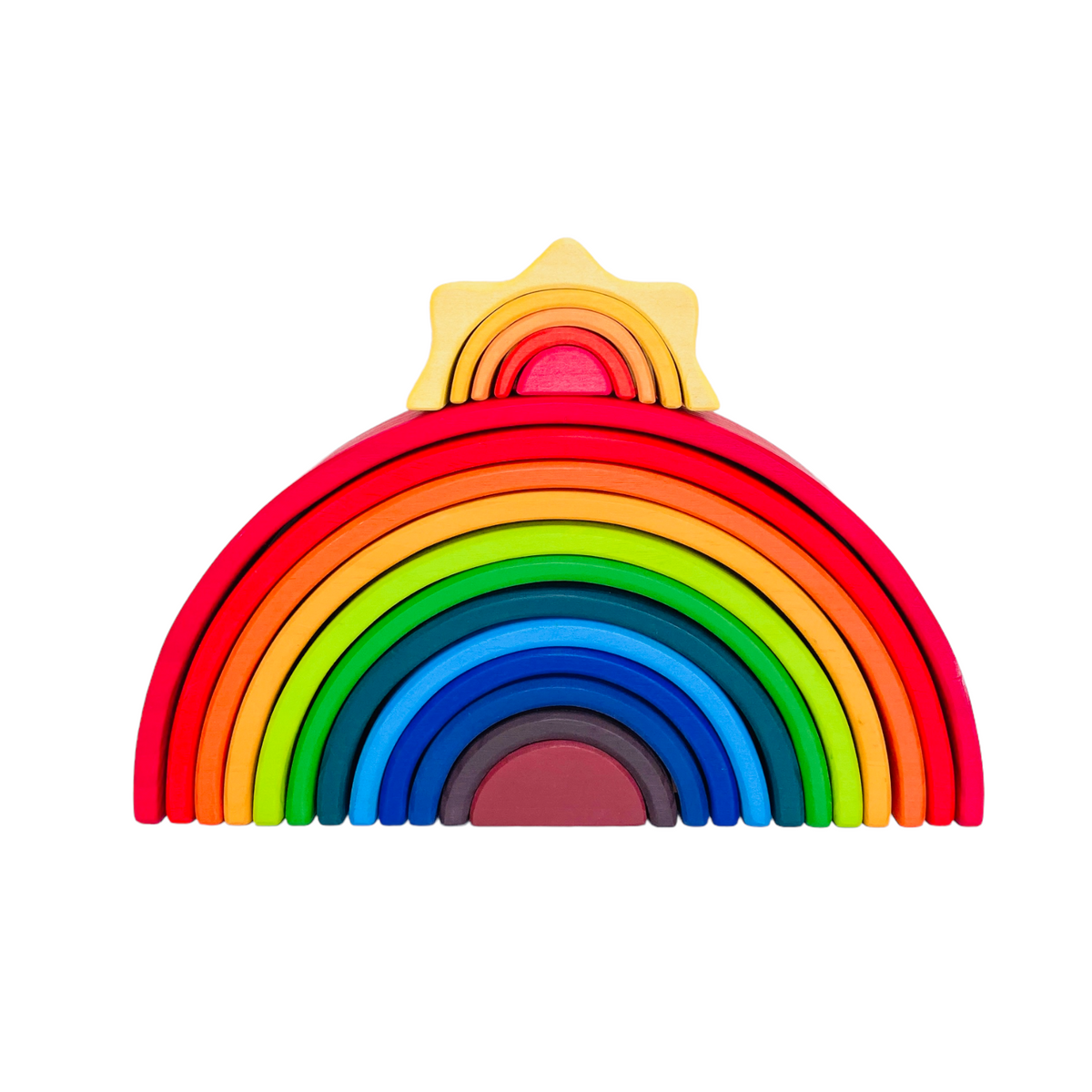 5-Piece Stained Mini Wooden Sun Rainbow Stacker