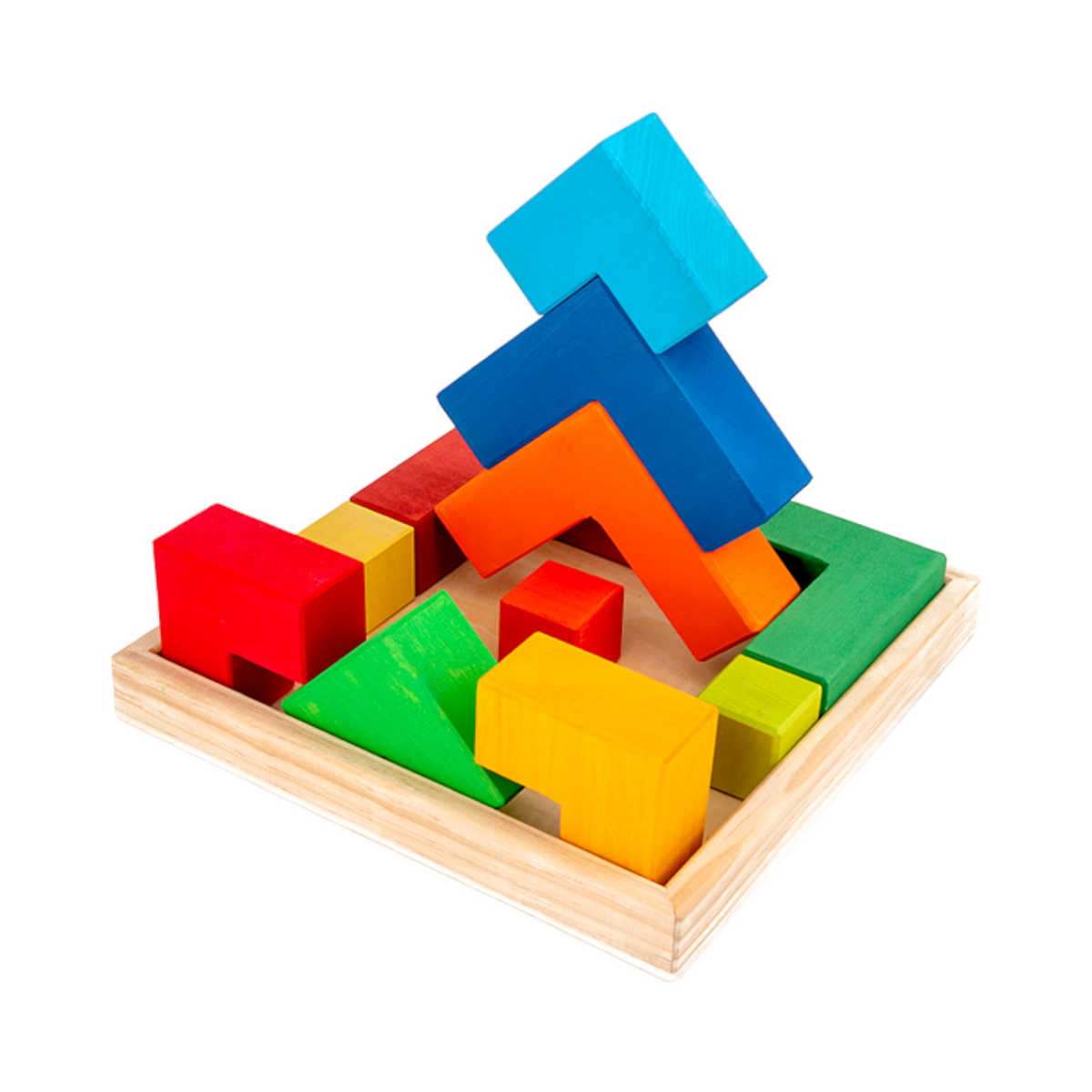 12-Piece Stained Large Rainbow Wooden Puzzle