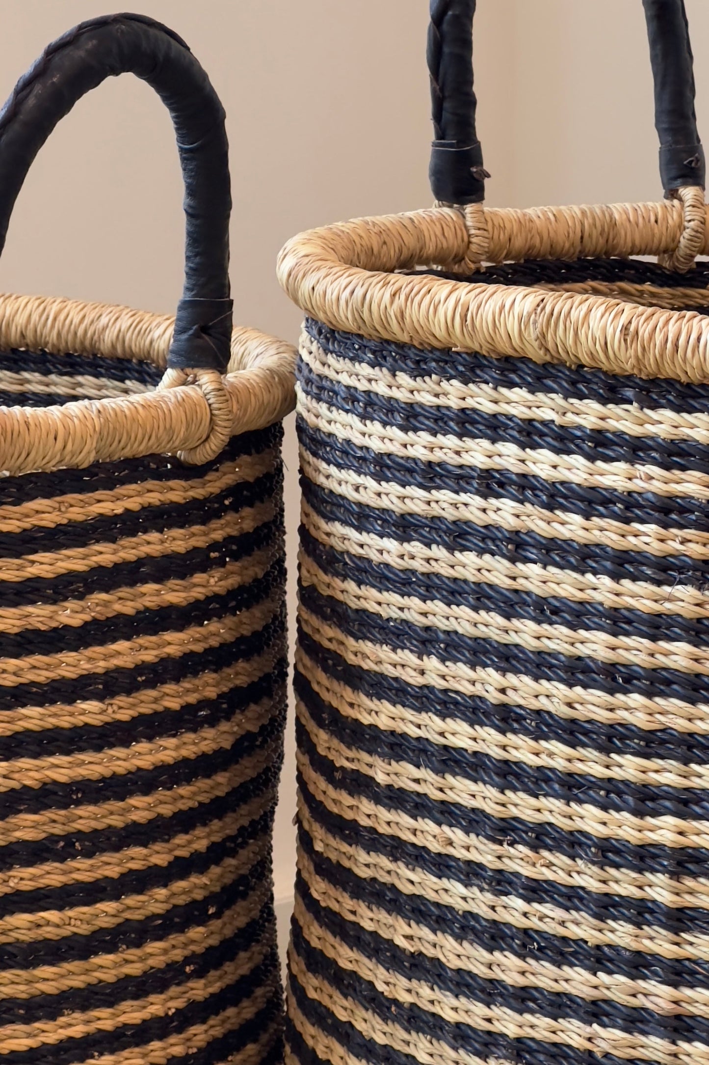 Midnight Stripe Laundry Baskets | Set of 2
