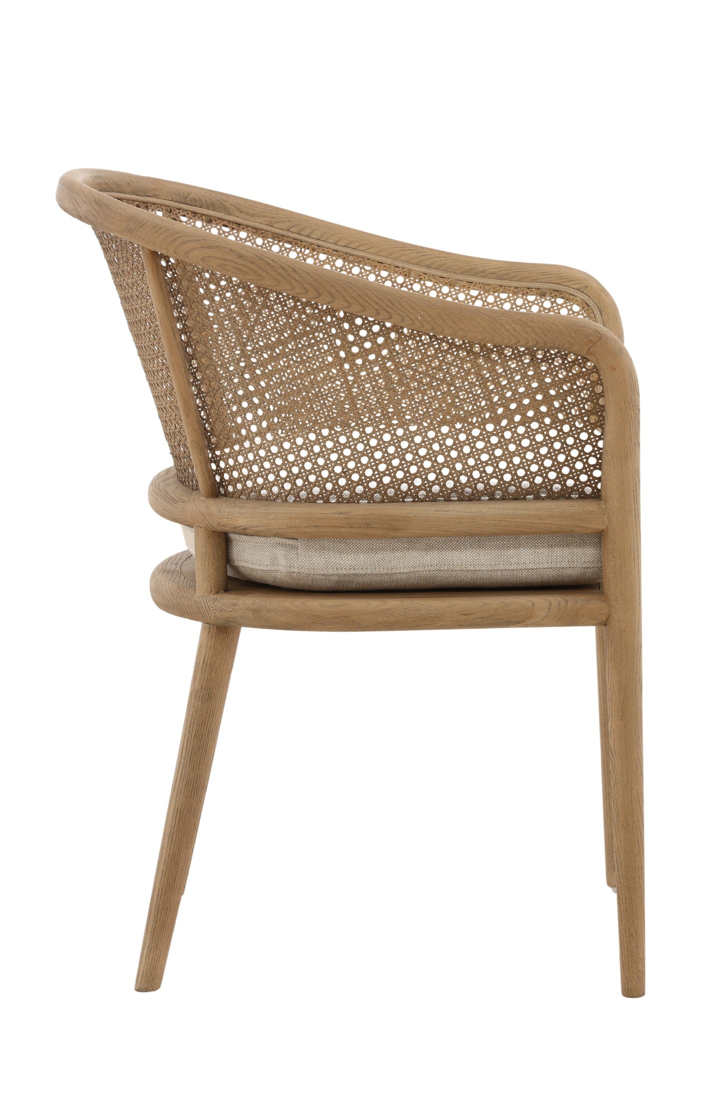 Kendrix Cane Back Linen Dining Chair