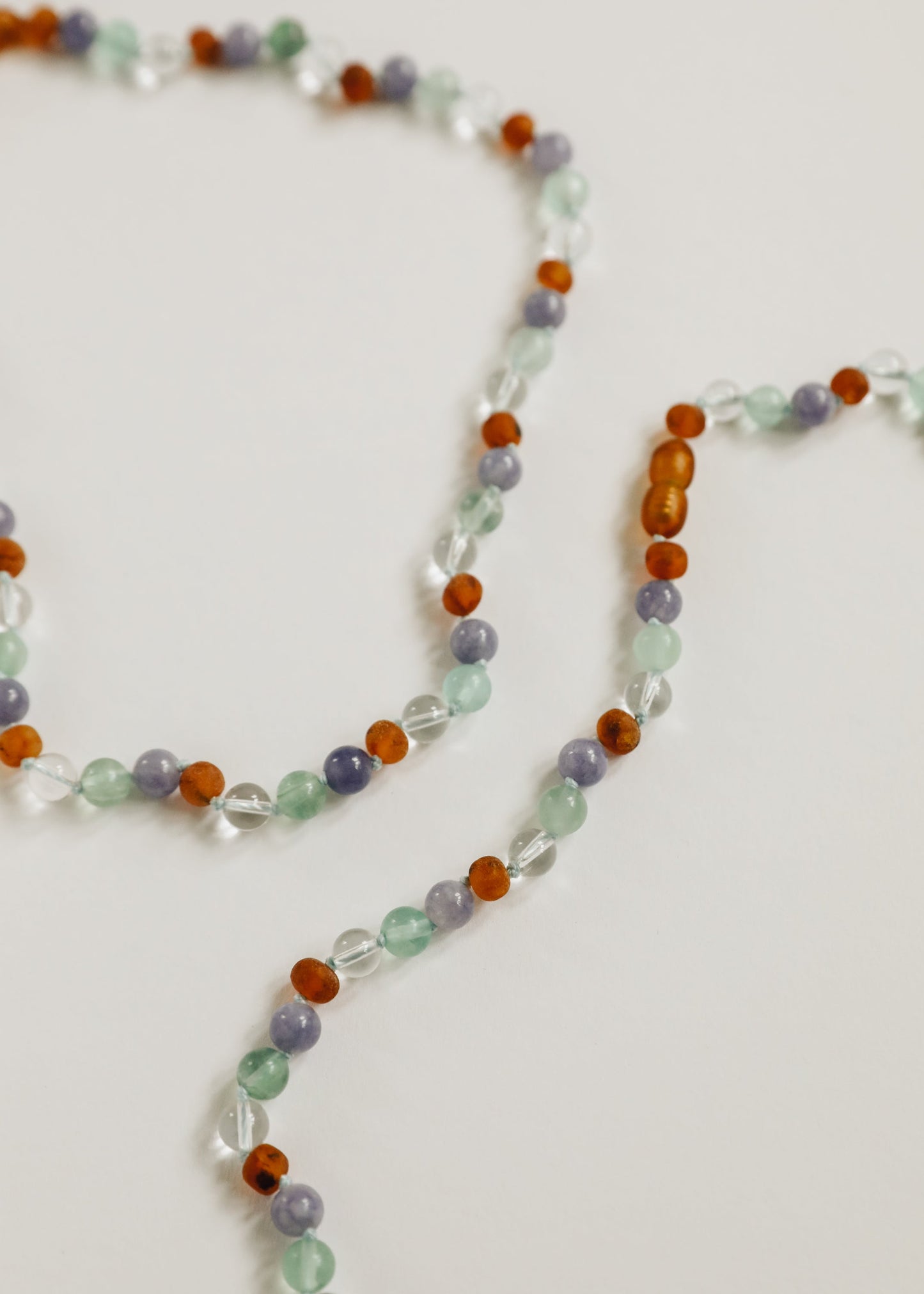 Baltic Sea Amber Natural Gemstone Necklace + 14k Gold Toggle