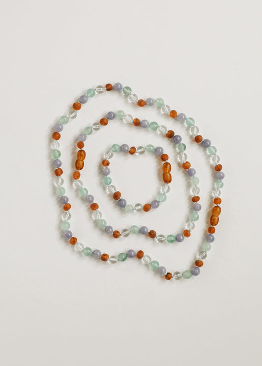 Baltic Sea Amber Natural Gemstone Necklace + 14k Gold Toggle