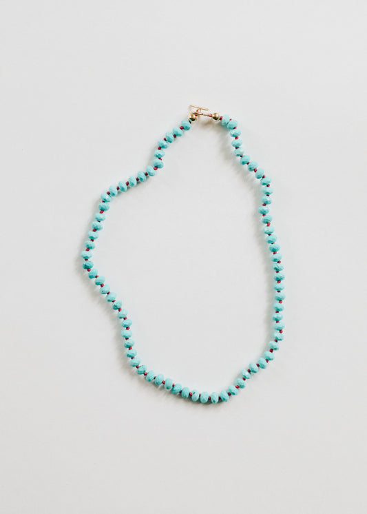 Turquoise Gemstone Necklace + 14k Gold Filled Toggle