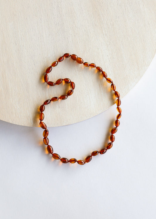Polished Cognac Baltic Amber Necklace