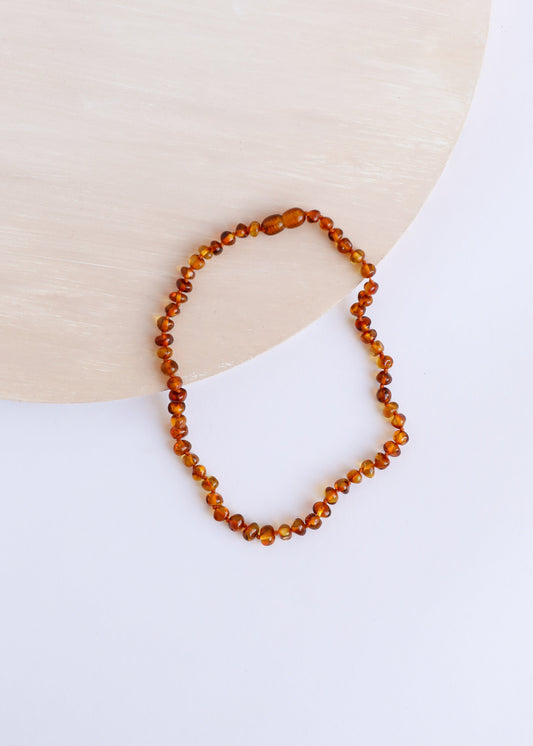Polished Warm Cognac Baltic Amber Necklace