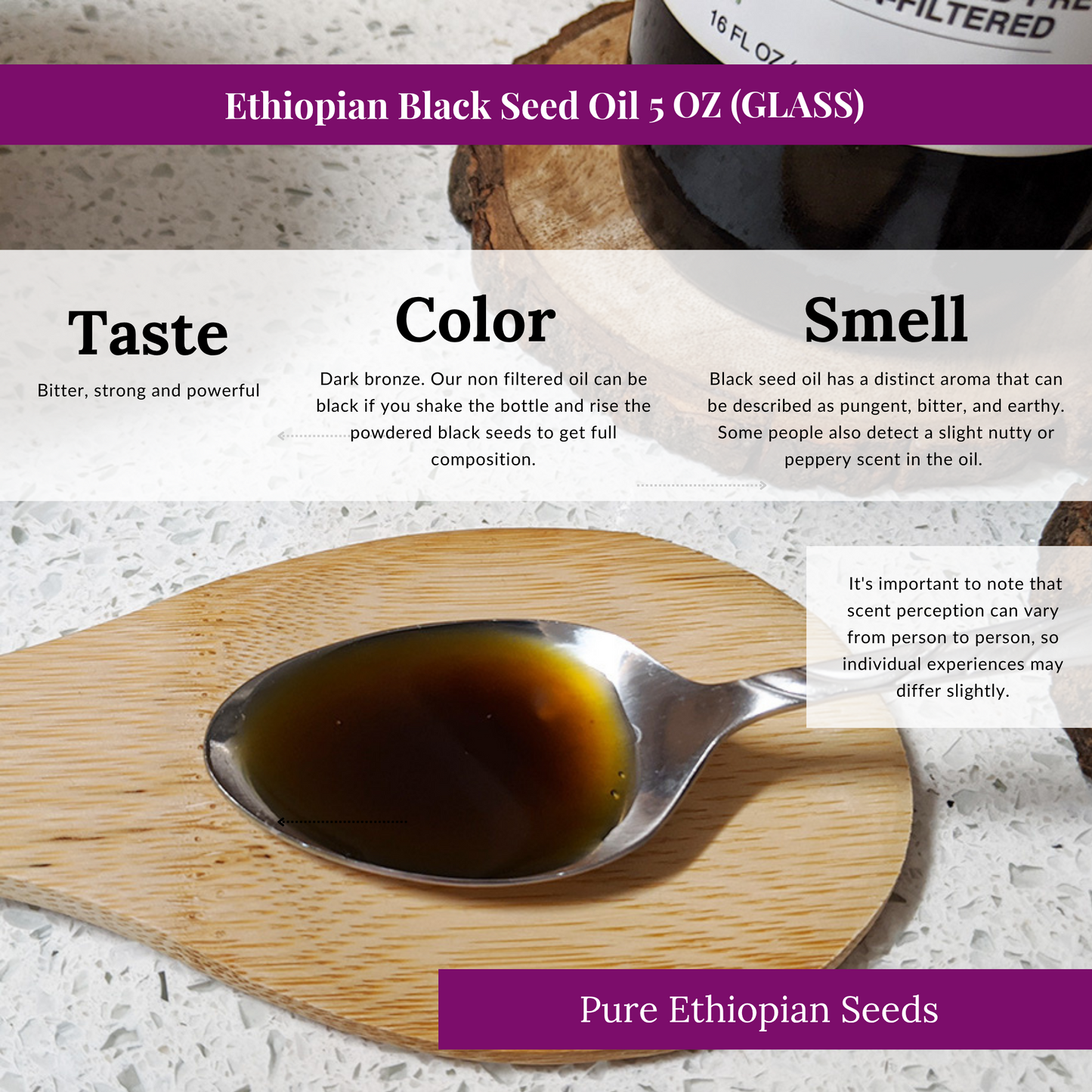 Ethiopian Black Seed Oil 5oz | Glass