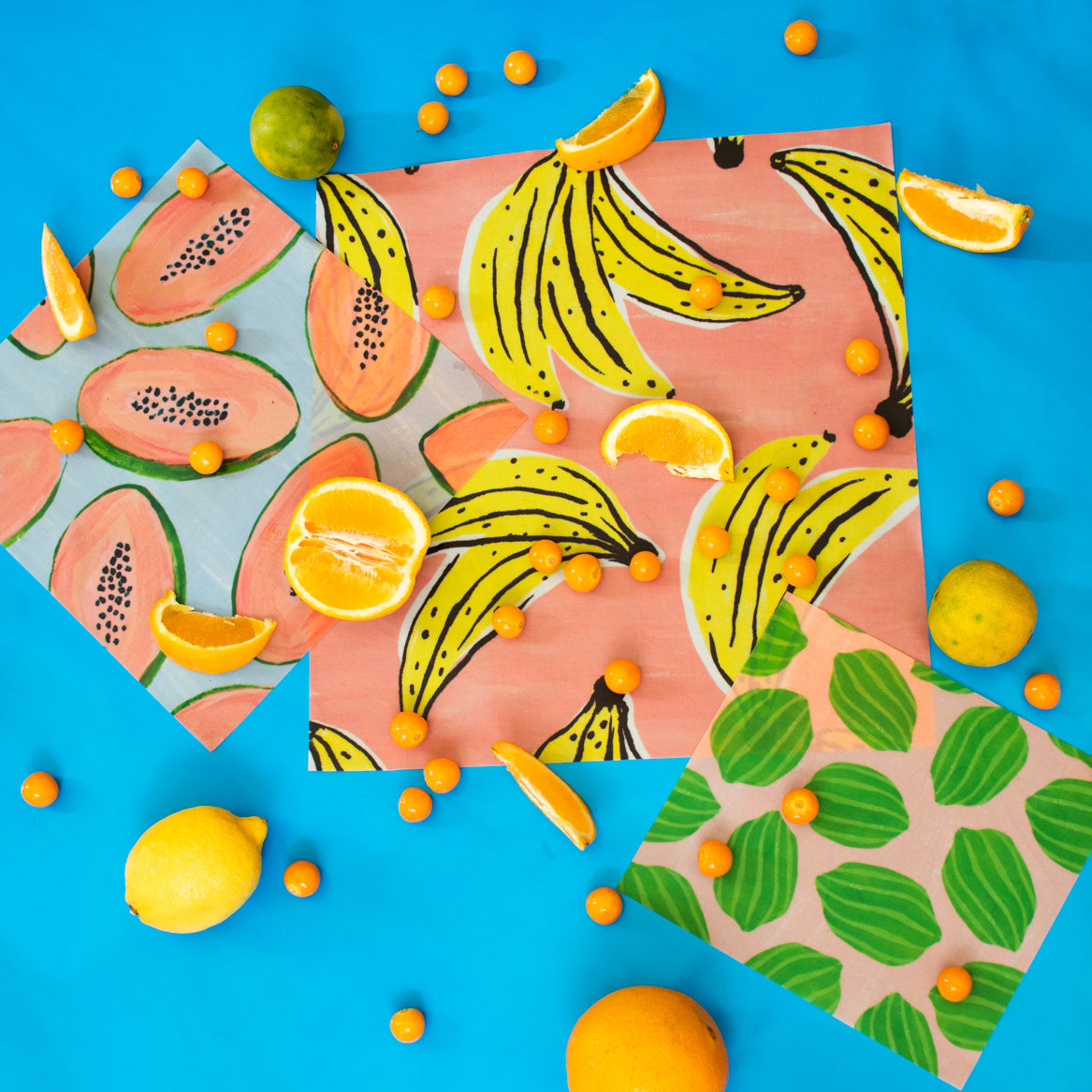 Beeswax Wrap In Fruit Print | 3 pack