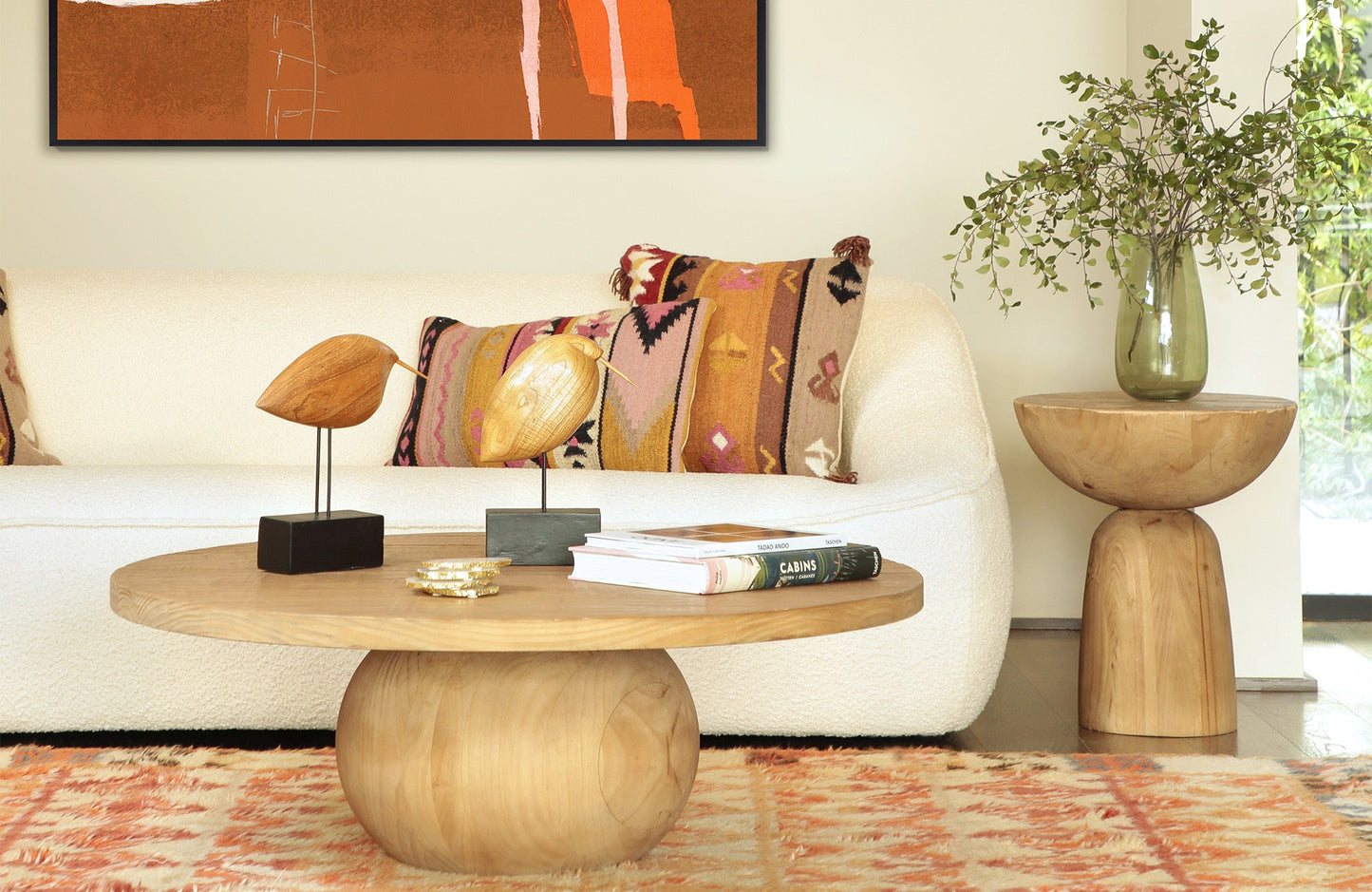Kyoto Reclaimed Pine Wood Round Side Table