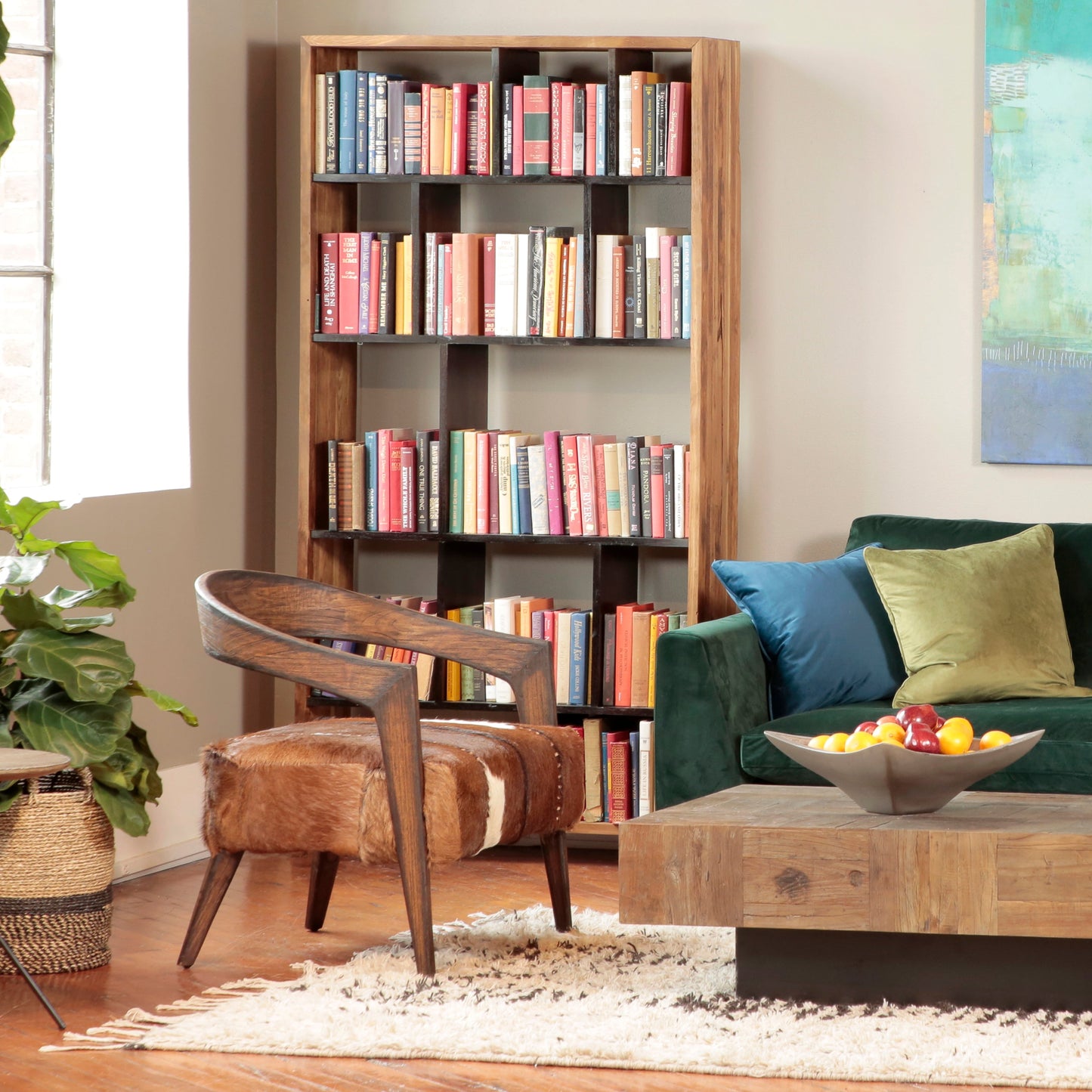 Tamsin Goat Hide & Mindi Wood Accent Chair