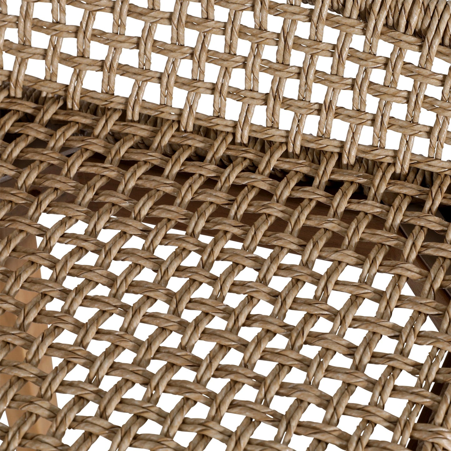 Fiona Teak Wood + Woven Outdoor Bar Stool