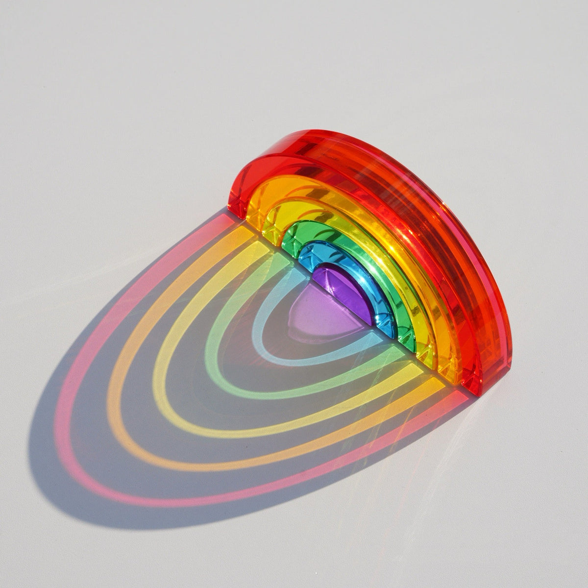 6-Piece Small Crystal Clear Rainbow Lucite Blocks