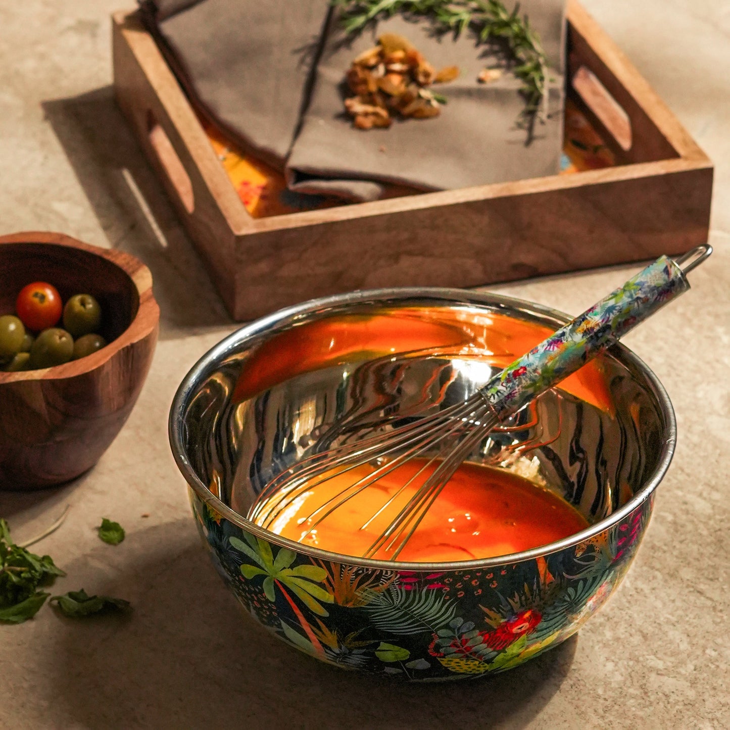 Rainforest Bloom Bowl + Whisk Set