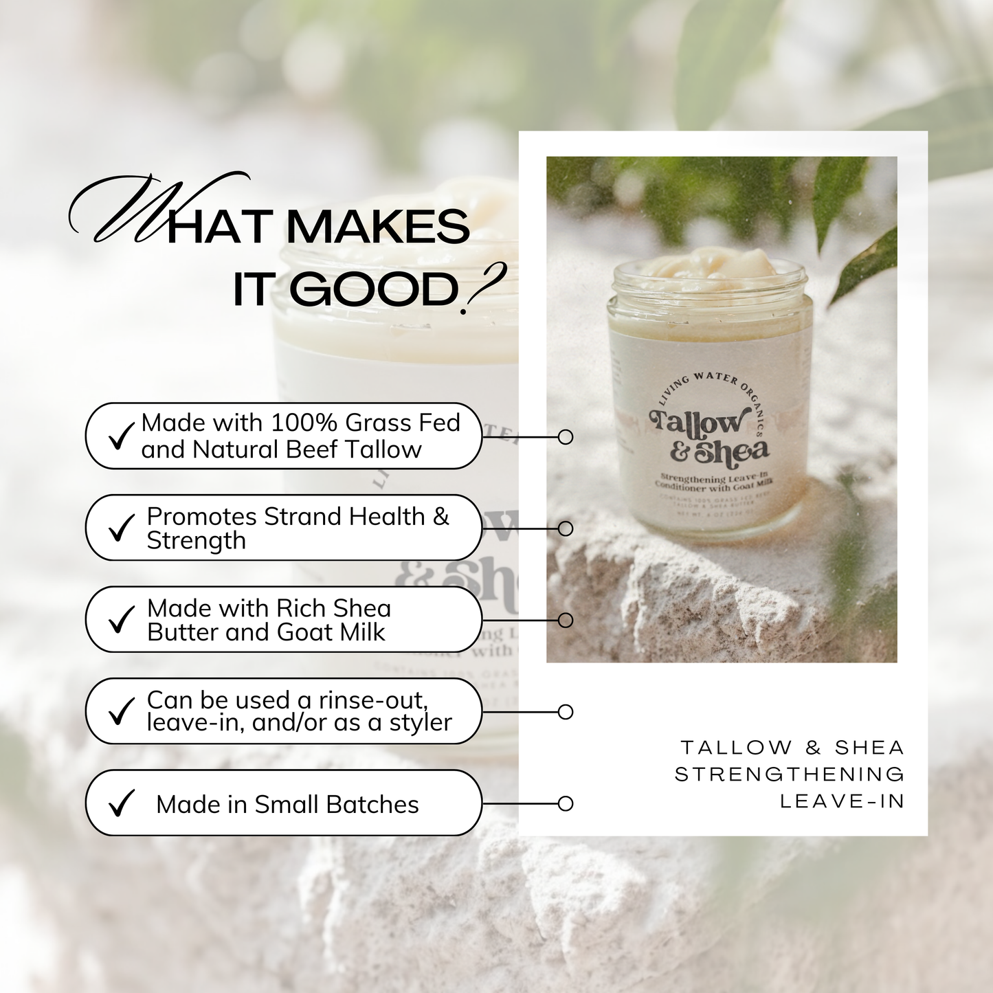Tallow + Shea Strengthening Leave-In Conditioner with Goat’s Milk